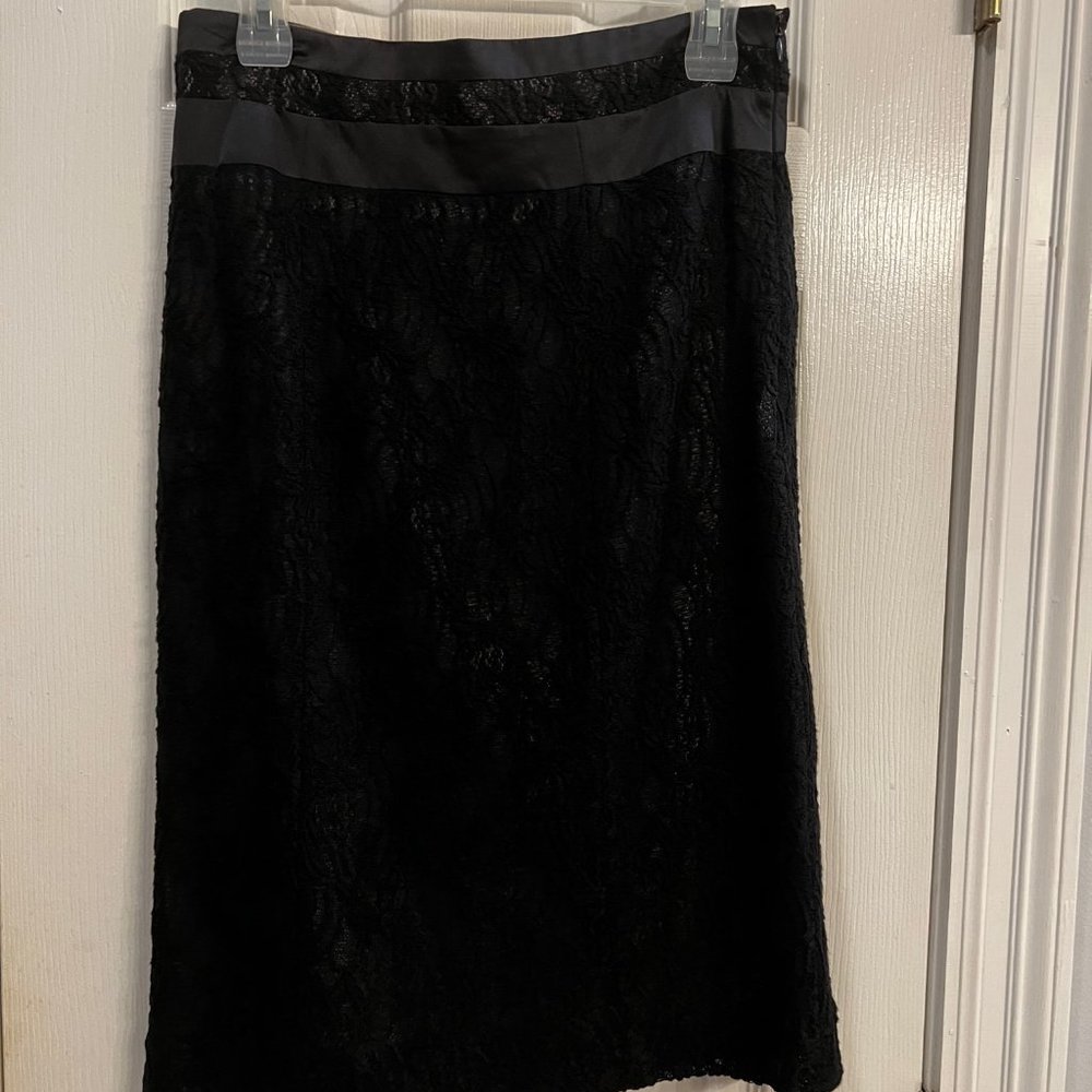 Worthington Lace "Suit" Skirt Black Size 8